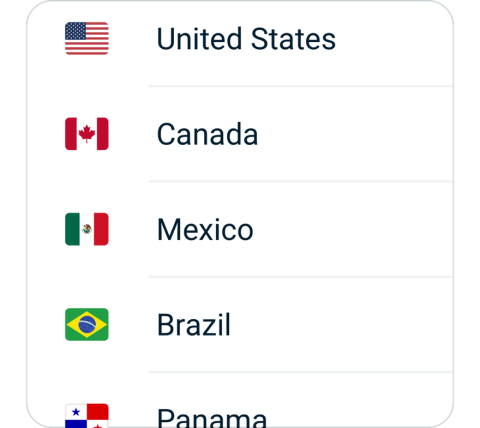 HeibaoVPN connect step 2, choose VPN server location